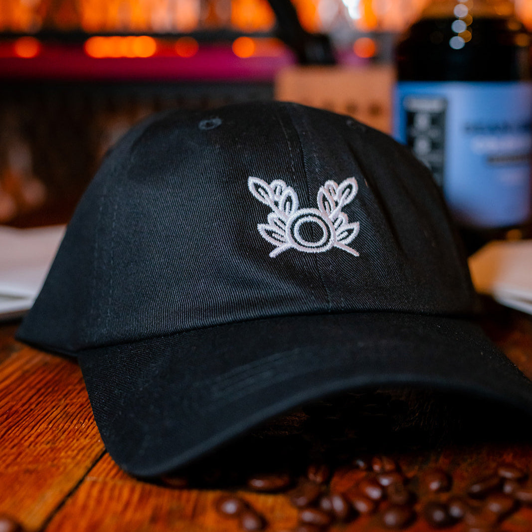 classic black cotton cap with white embroidered branding — a low-key, stylish way to represent your favorite Philly coffee roaster.