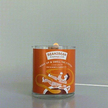 ‘WAKE UP AND SMELL THE COFFEE’A scentful collaboration with Uncle Ron’s Candle Co.Made with actual Bean2Bean coffee!