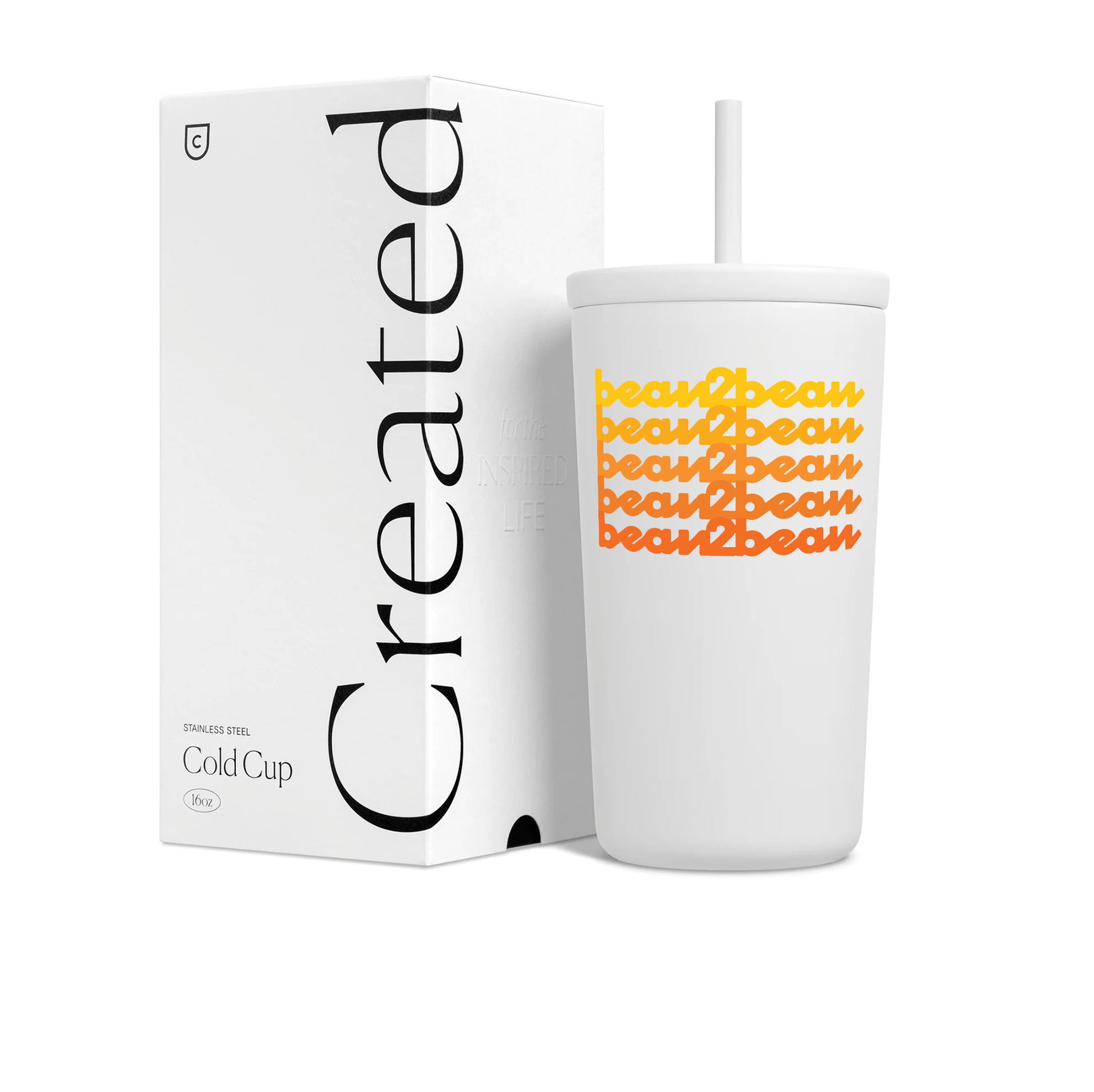 16oz stainless steel cold cup tumbler with double-wall vacuum insulation for hot and cold drinks – designed by Created Co. for specialty coffee lovers.