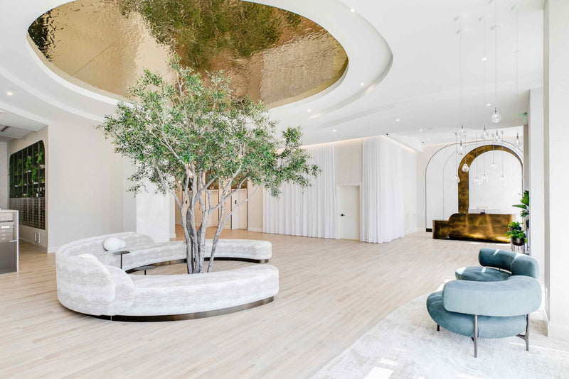 Luxury lobby inside the Piazza Alta apartment building in Philadelphia, PA